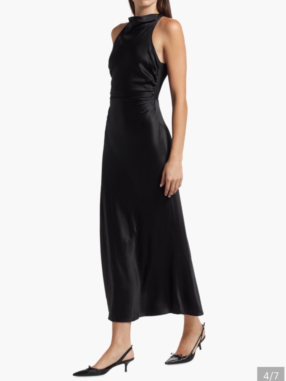 Reformation Black Cassette Silk Dress